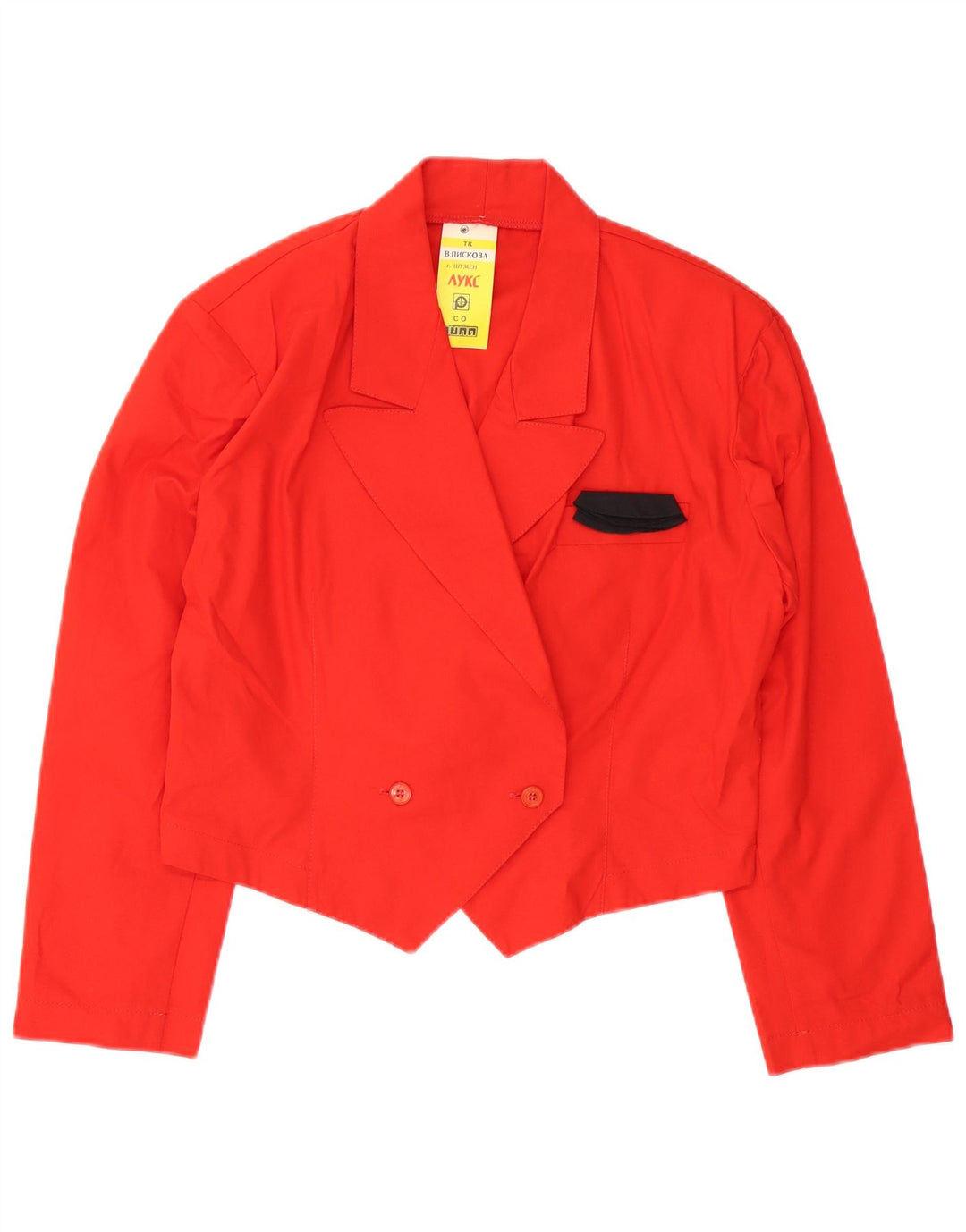 Jaqueta blazer feminina vintage com peito duplo UK 16 grande vermelha