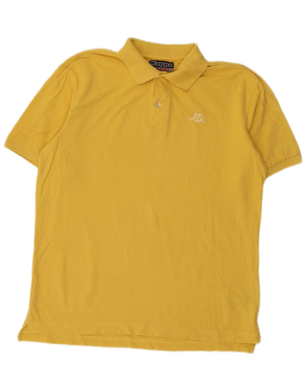 Camisa polo masculina Kappa grande algodão amarelo