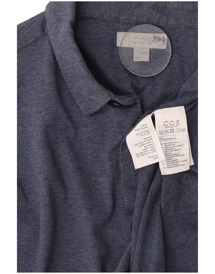 Camisa masculina Cos grande algodão azul marinho