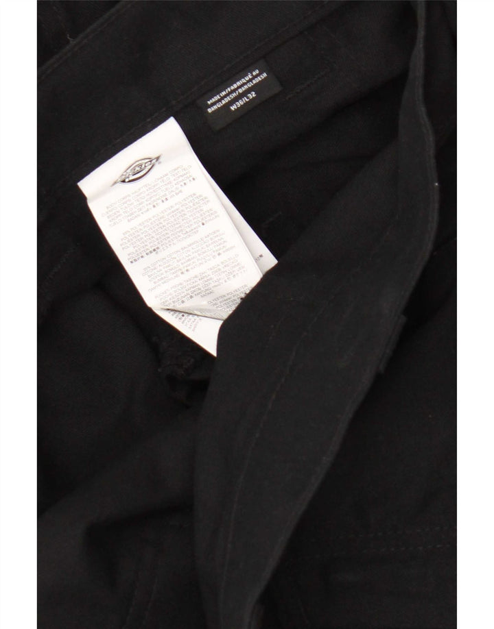 Calças cargo retas masculinas Dickies W36 L32 poliéster preto