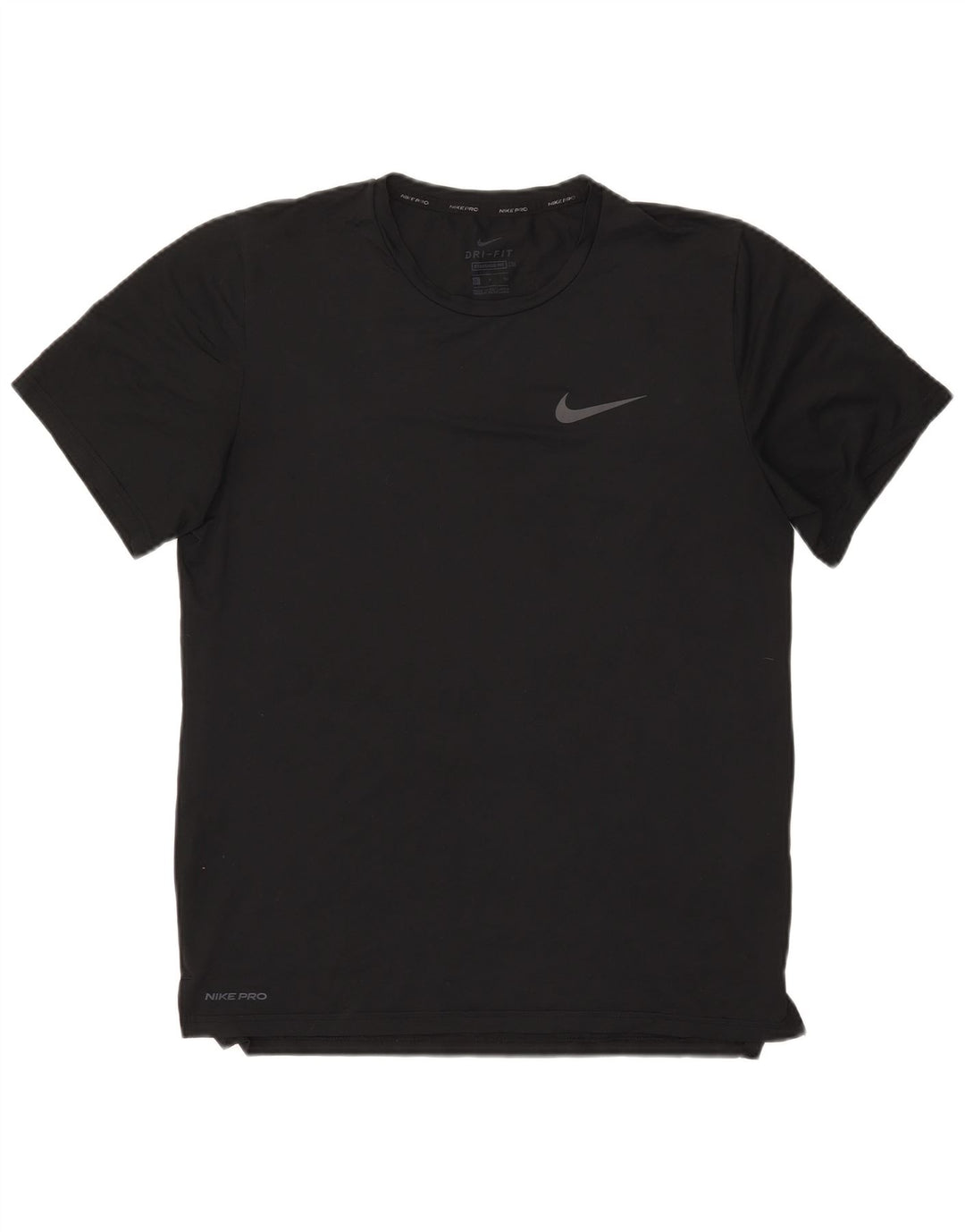 NIKE Masculino Dri Fit Standard Fit Camiseta Top Pequeno Poliéster Preto