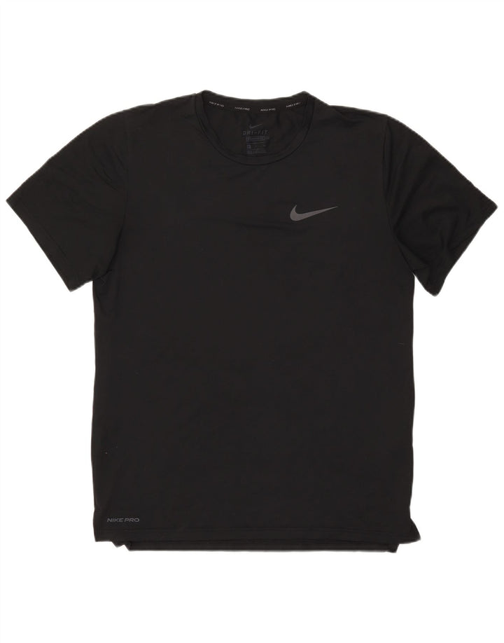 NIKE Masculino Dri Fit Standard Fit Camiseta Top Pequeno Poliéster Preto