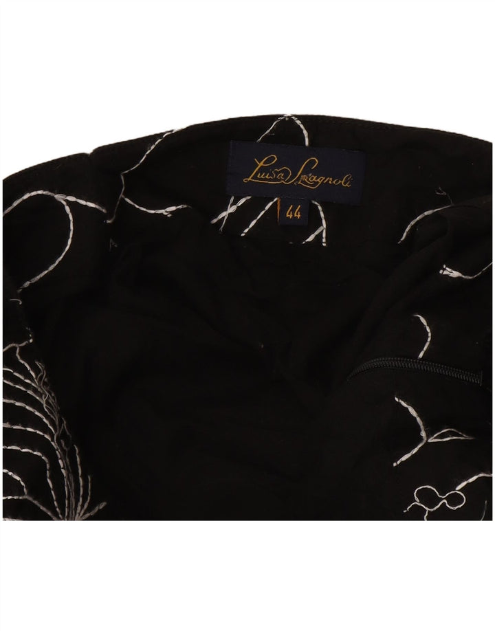 Luisa Spagnoli saia evasê feminina IT 44 médio W28 preto floral