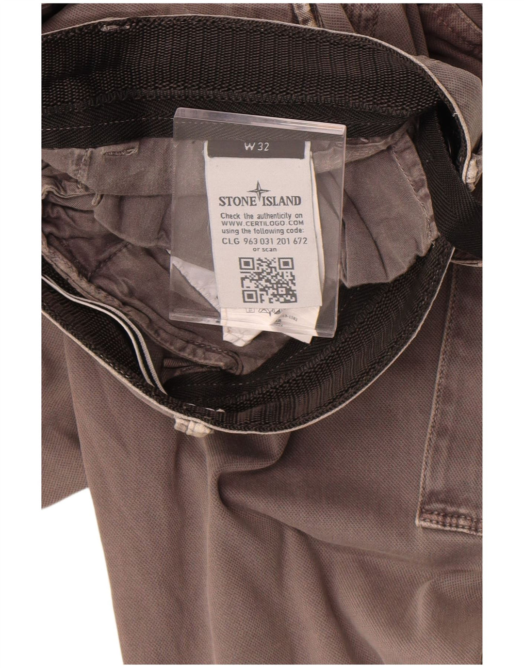 Calça cargo reta masculina Stone Island W32 L34 algodão cinza