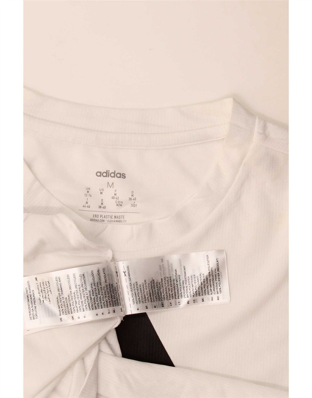 Adidas Camiseta Feminina Graphic Top UK 12/14 Médio Branco Poliéster