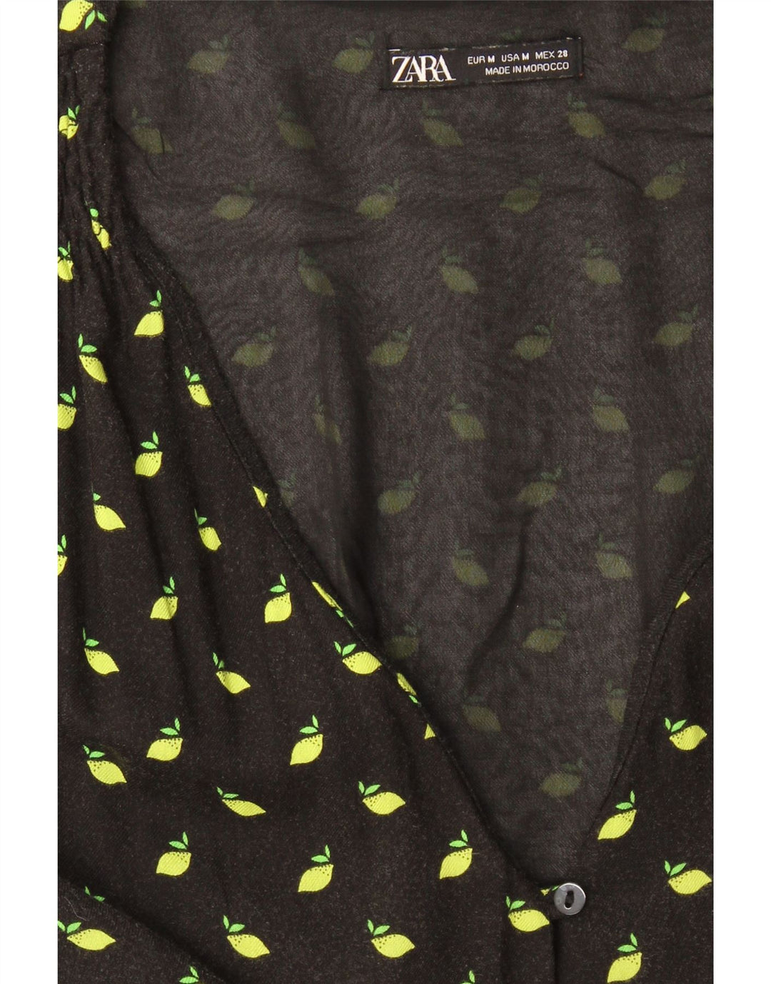 Vestido feminino Zara A-Line UK 12 médio preto manchado