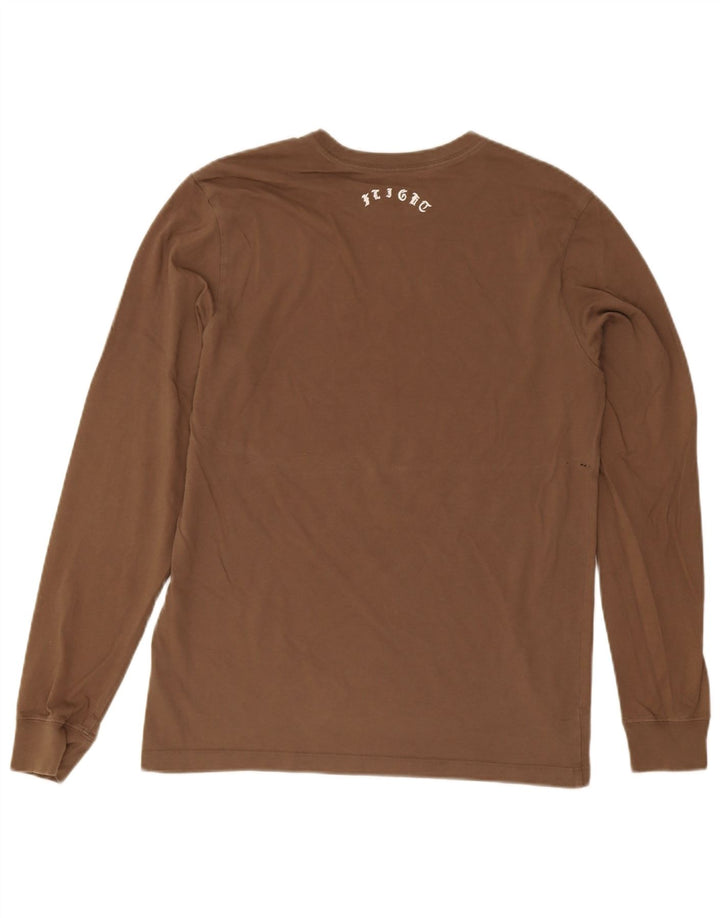 Jordan Mens Graphic Top Manga Longa Médio Algodão Marrom