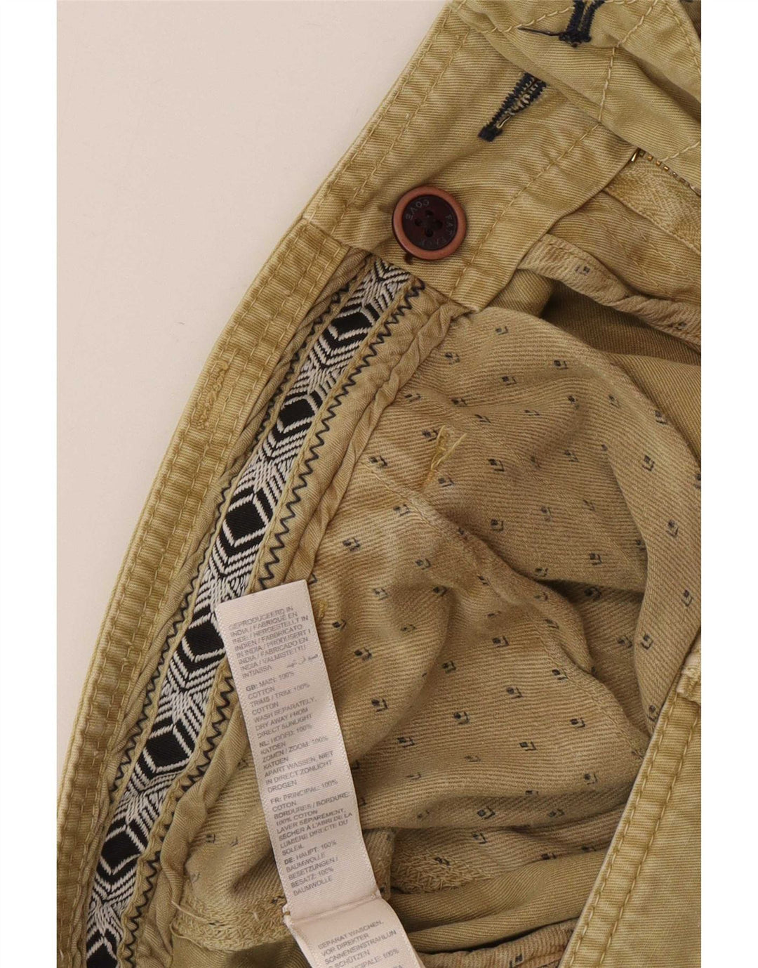 Shorts Chino Masculino Fat Face W36 Grande Algodão Cáqui