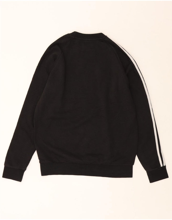 ADIDAS Mens Moletom Jumper Pequeno Algodão Preto