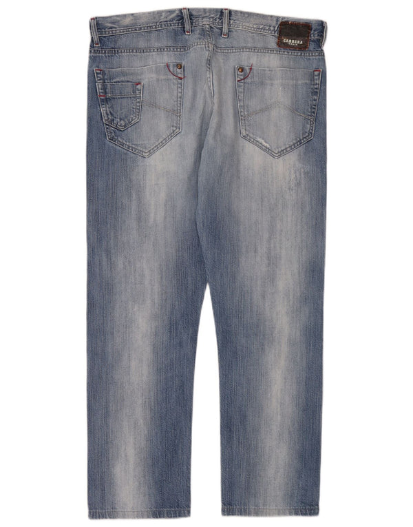 Carrera Mens Straight Jeans W36 L30 Azul Algodão