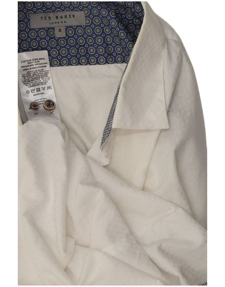 Camisa masculina Ted Baker tamanho 6 2XL algodão branco