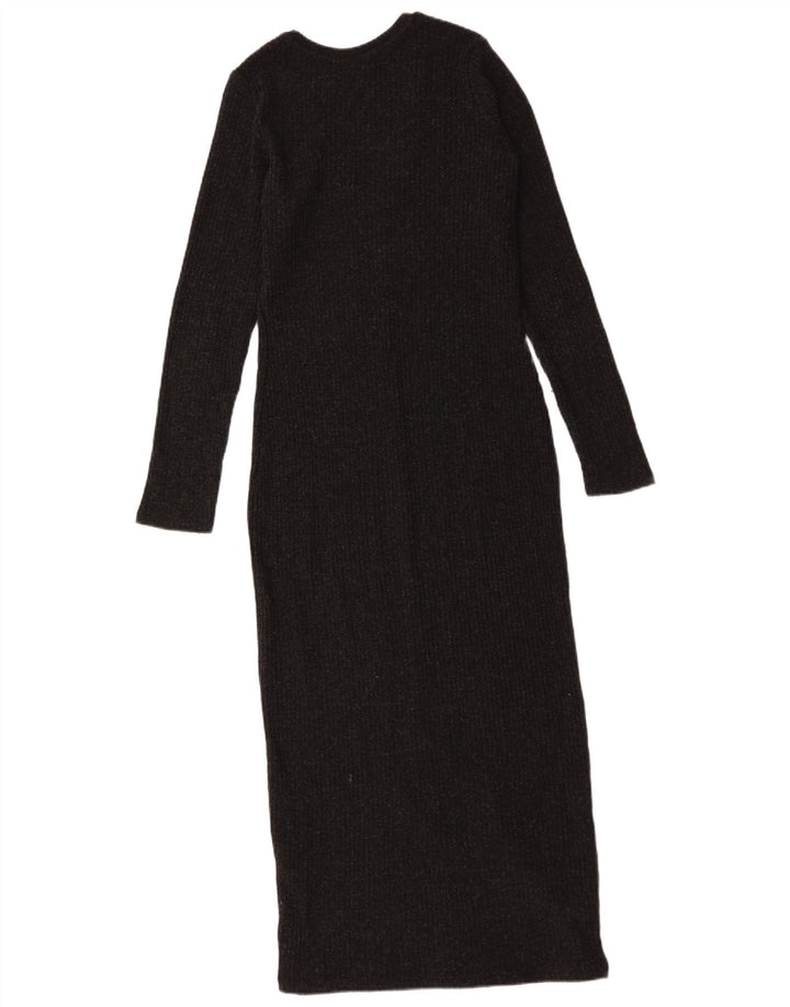 Vestido jumper feminino Zara de manga comprida Reino Unido 10 pequeno poliéster cinza