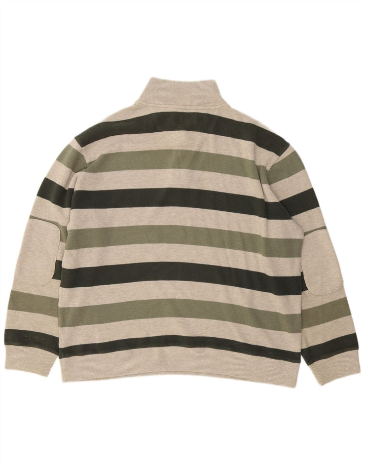 Suéter masculino Marks & Spencer Blue Harbor com zíper e gola grande cáqui