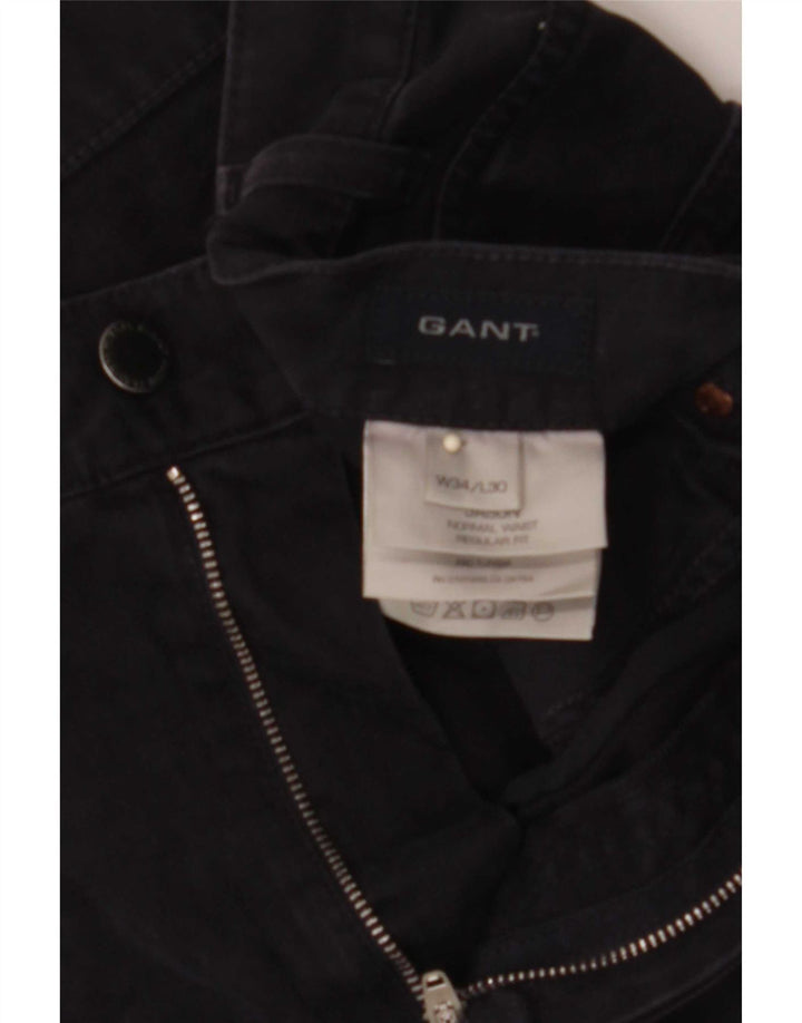 Gant Mens Straight Jeans W34 L30 Azul Marinho Algodão