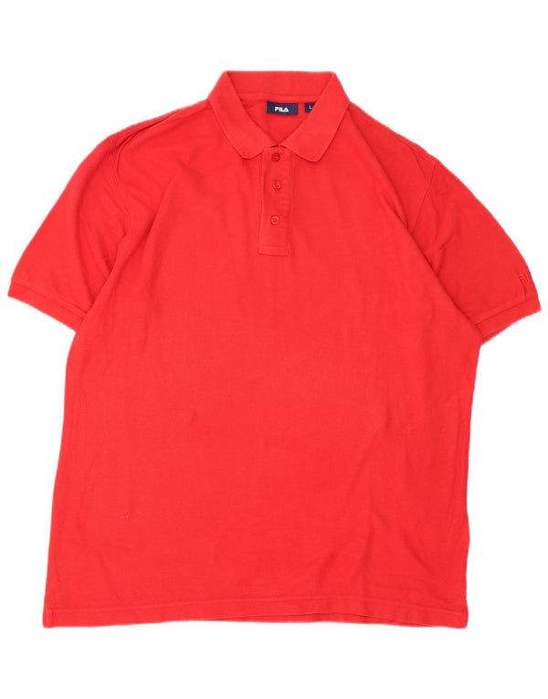 Camisa polo masculina Fila grande algodão vermelho