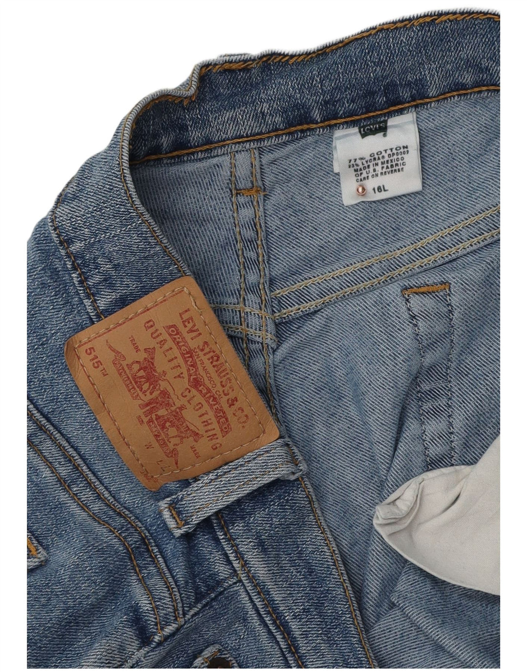 Calça jeans feminina Levi's 515 Bootcut US 16 2XL W36 L32 azul algodão