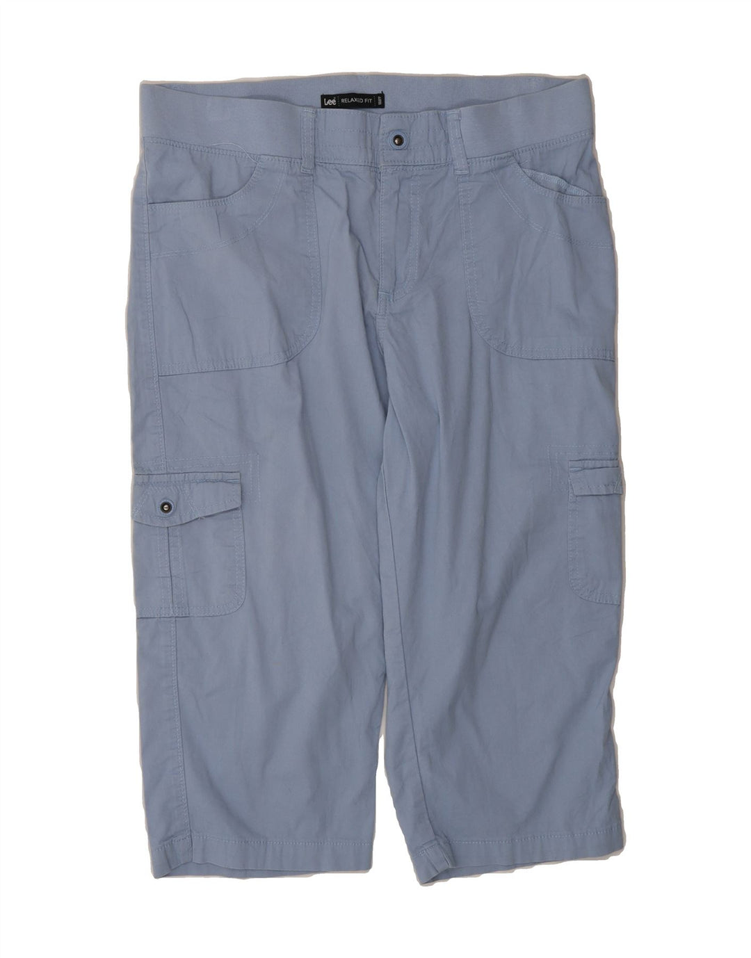 LEE Womens Relaxed Fit Cargo Bermuda Shorts US 12 Large W34  Blue Cotton Vintage Lee and Second-Hand Lee from Messina Hembry 
