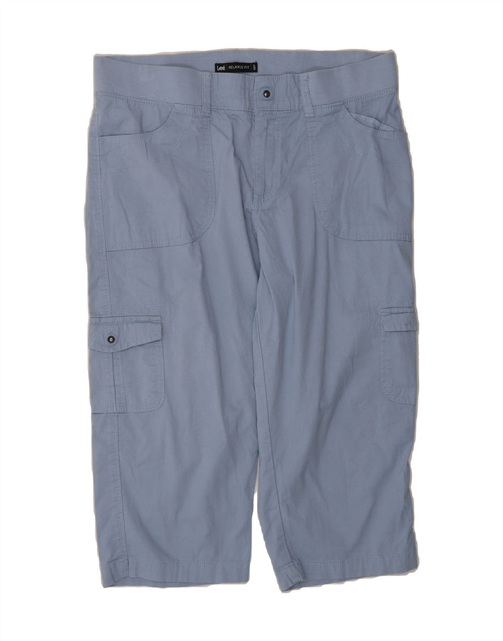 LEE Womens Relaxed Fit Cargo Bermuda Shorts US 12 Large W34  Blue Cotton Vintage Lee and Second-Hand Lee from Messina Hembry 