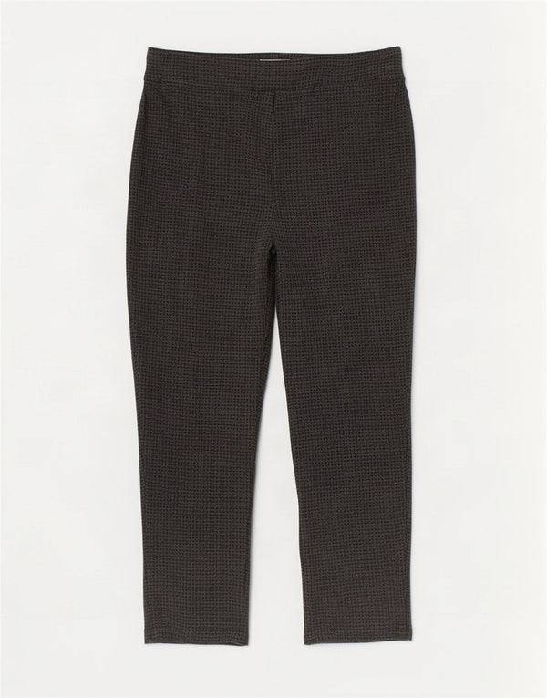 Calças cortadas femininas Marks & Spencer UK 18 XL W38 L24 cinza Houndstooth