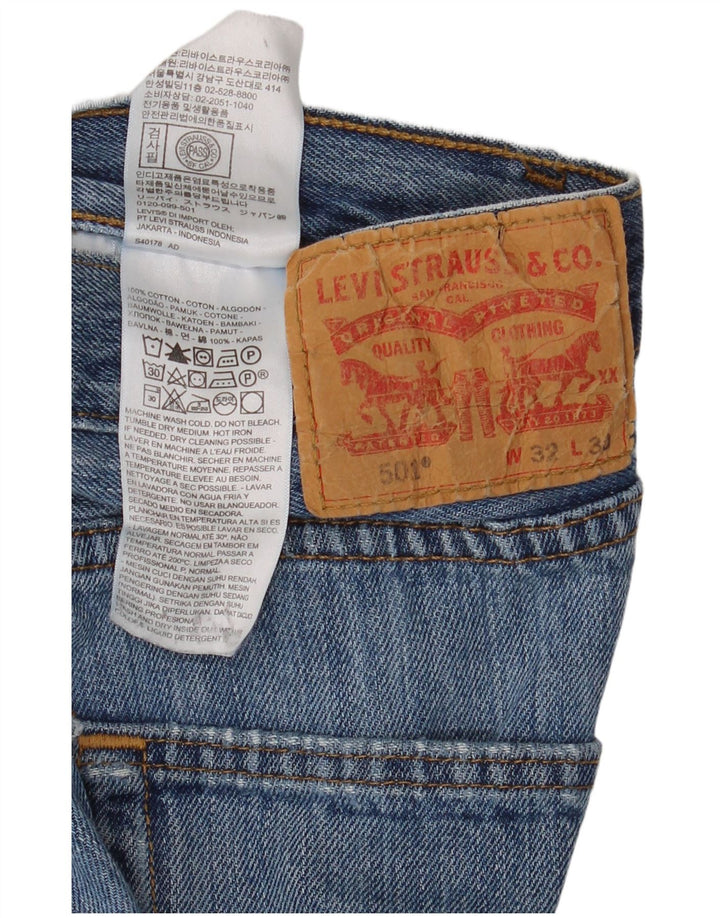 Levi's Masculino 501 Straight Jeans W32 L30 Azul Algodão