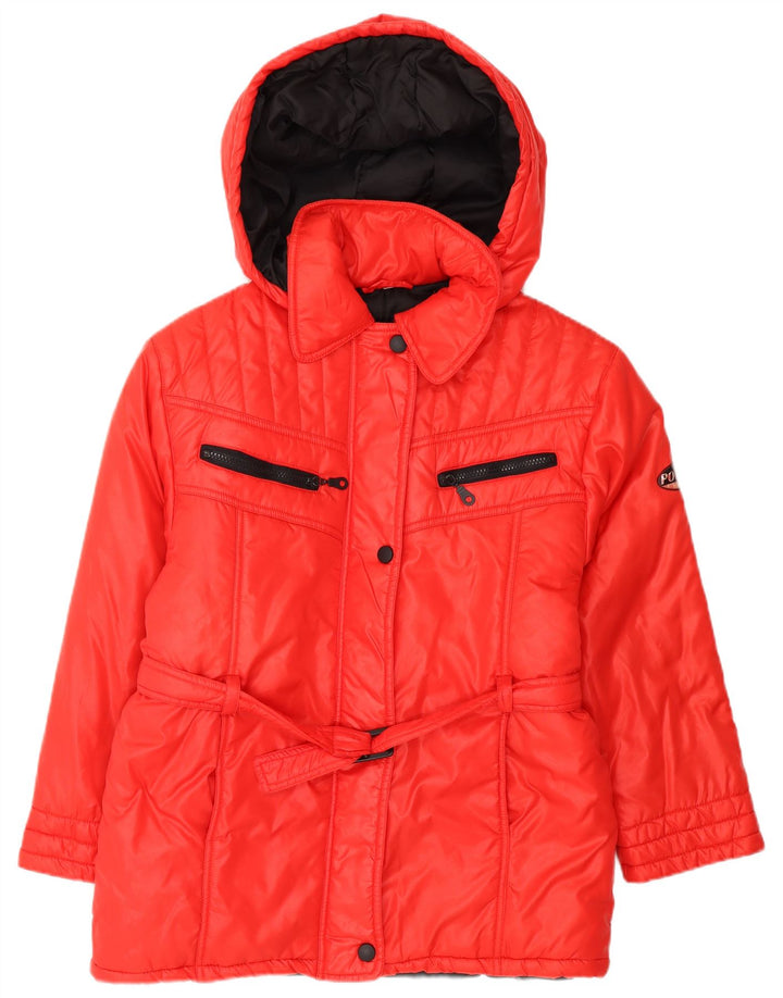 Jaqueta vintage acolchoada com capuz para meninas 15-16 anos poliamida vermelha