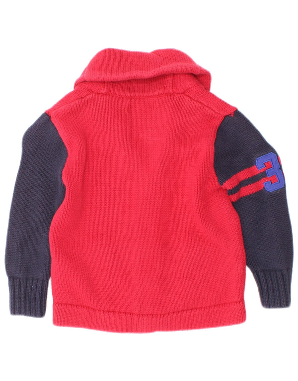 Suéter cardigã Ralph Lauren para bebês meninos 18 a 24 meses algodão colorblock vermelho
