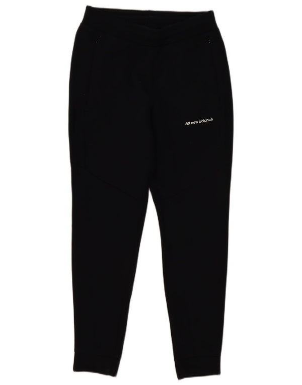 Calça de treino feminina New Balance Joggers UK 10 pequeno algodão preto