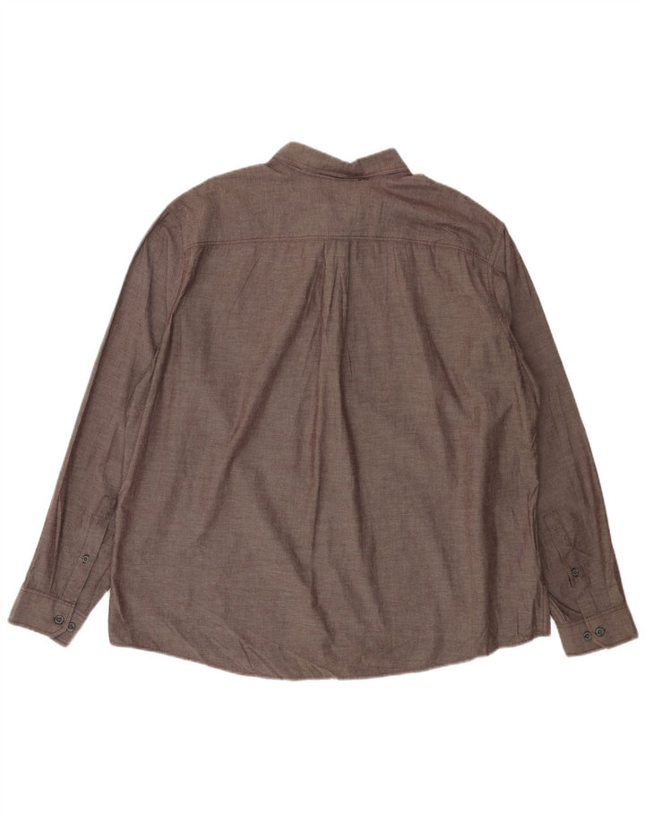 Camisa clássica masculina Eddie Bauer 2XL algodão cinza