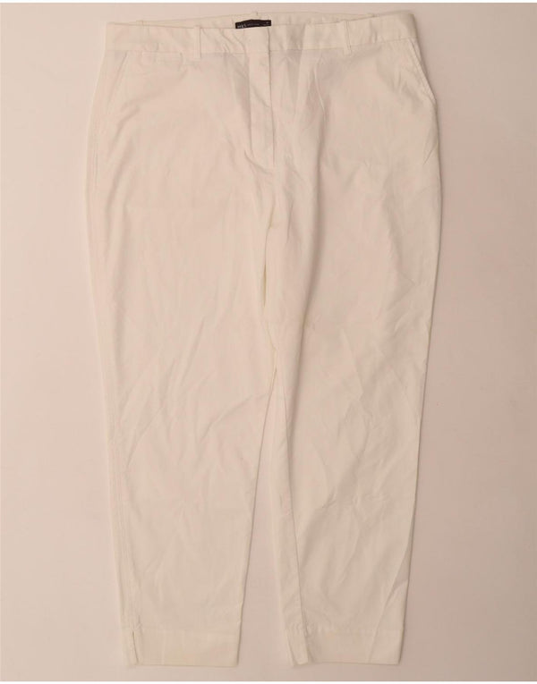 Calça Chino Regular Feminina Marks & Spencer UK 18 XL W36 L28 Branca