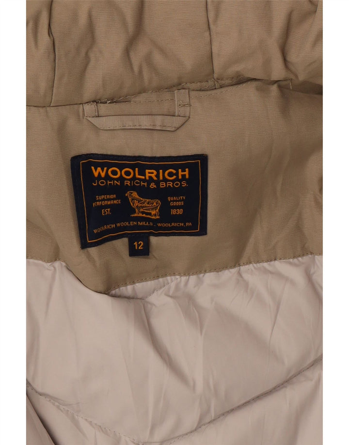 Casaco utilitário com capuz para meninas Woolrich 11-12 anos bege