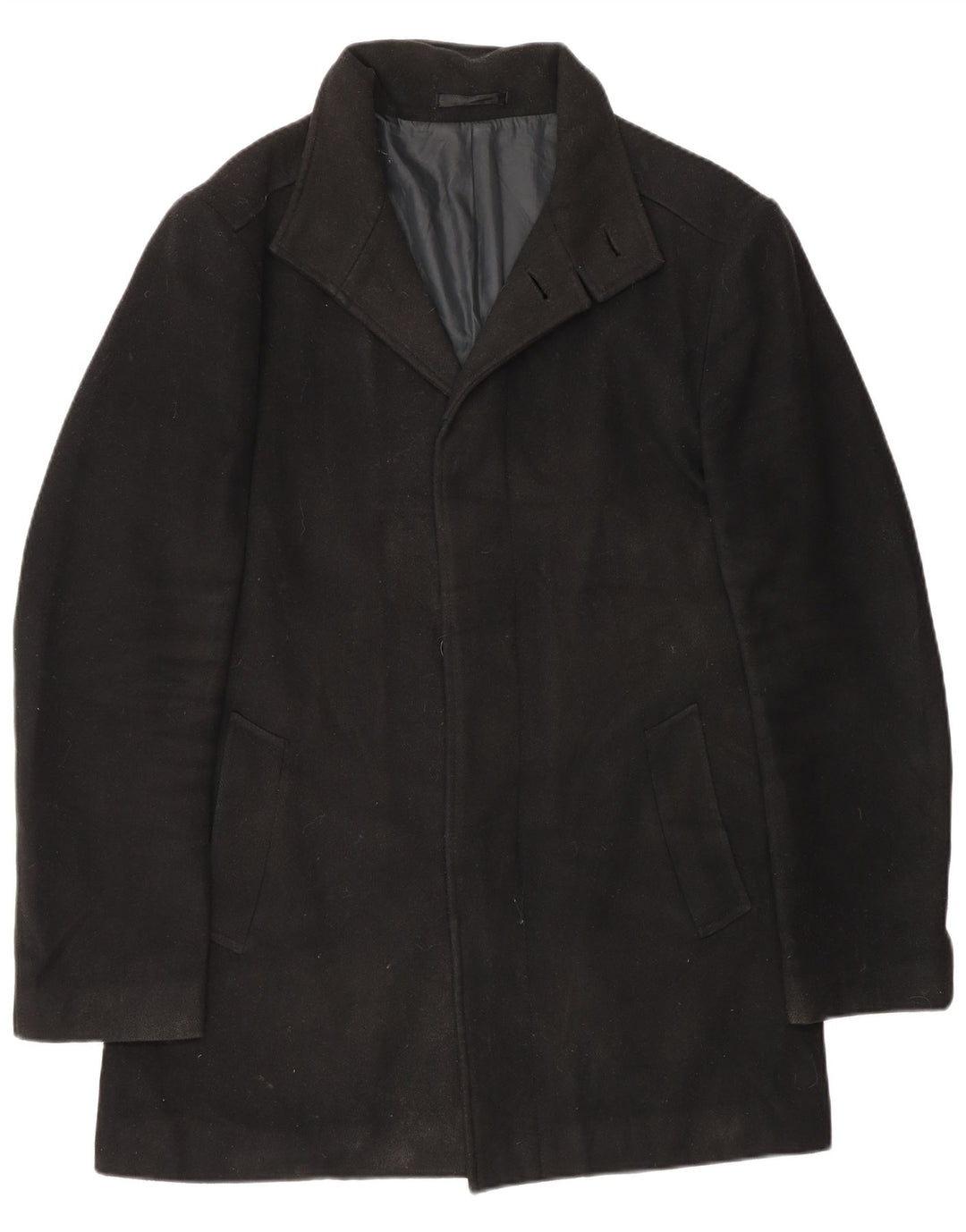 Sobretudo masculino padrão Marks & Spencer Reino Unido 36 pequeno poliéster preto