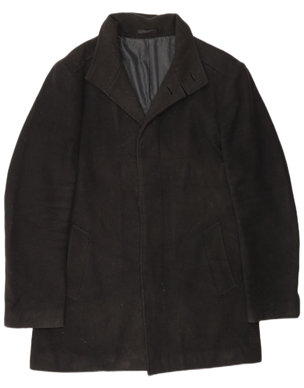 Sobretudo masculino padrão Marks & Spencer Reino Unido 36 pequeno poliéster preto