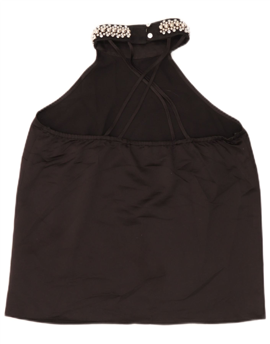 Top Lipsy Feminino Crop Halter UK 12 Médio Poliéster Preto