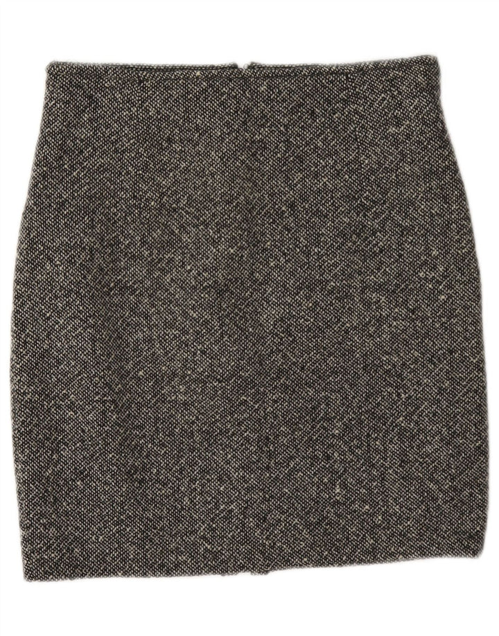Minissaia feminina vintage W28 cinza médio