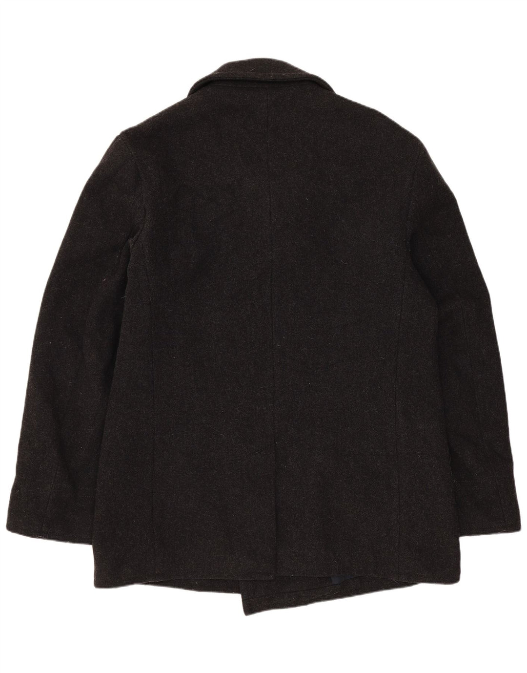Benetton Masculino Pea Coat IT 48 Lã Cinza Médio