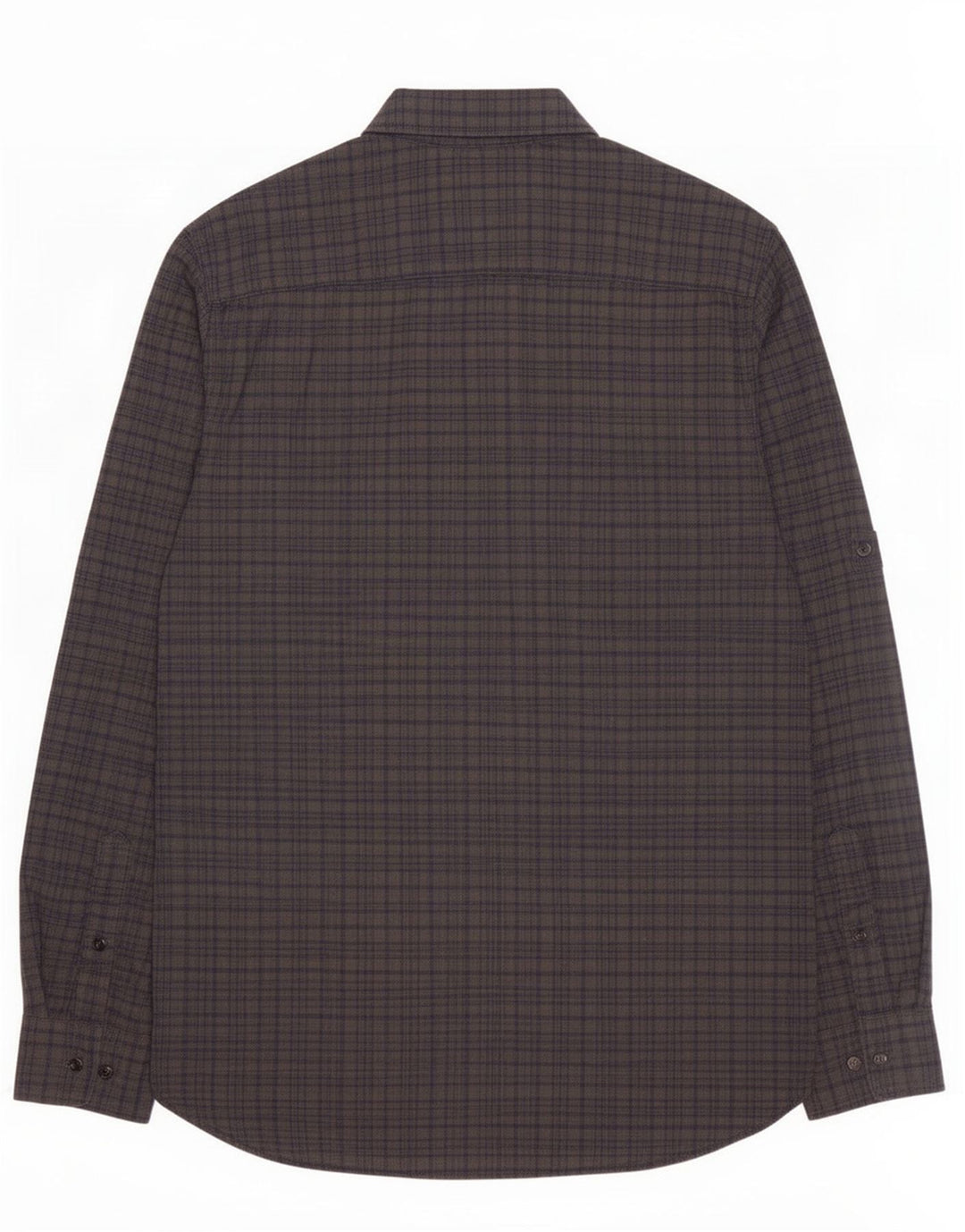 Camisa masculina Tommy Hilfiger Custom Fit grande algodão xadrez cinza