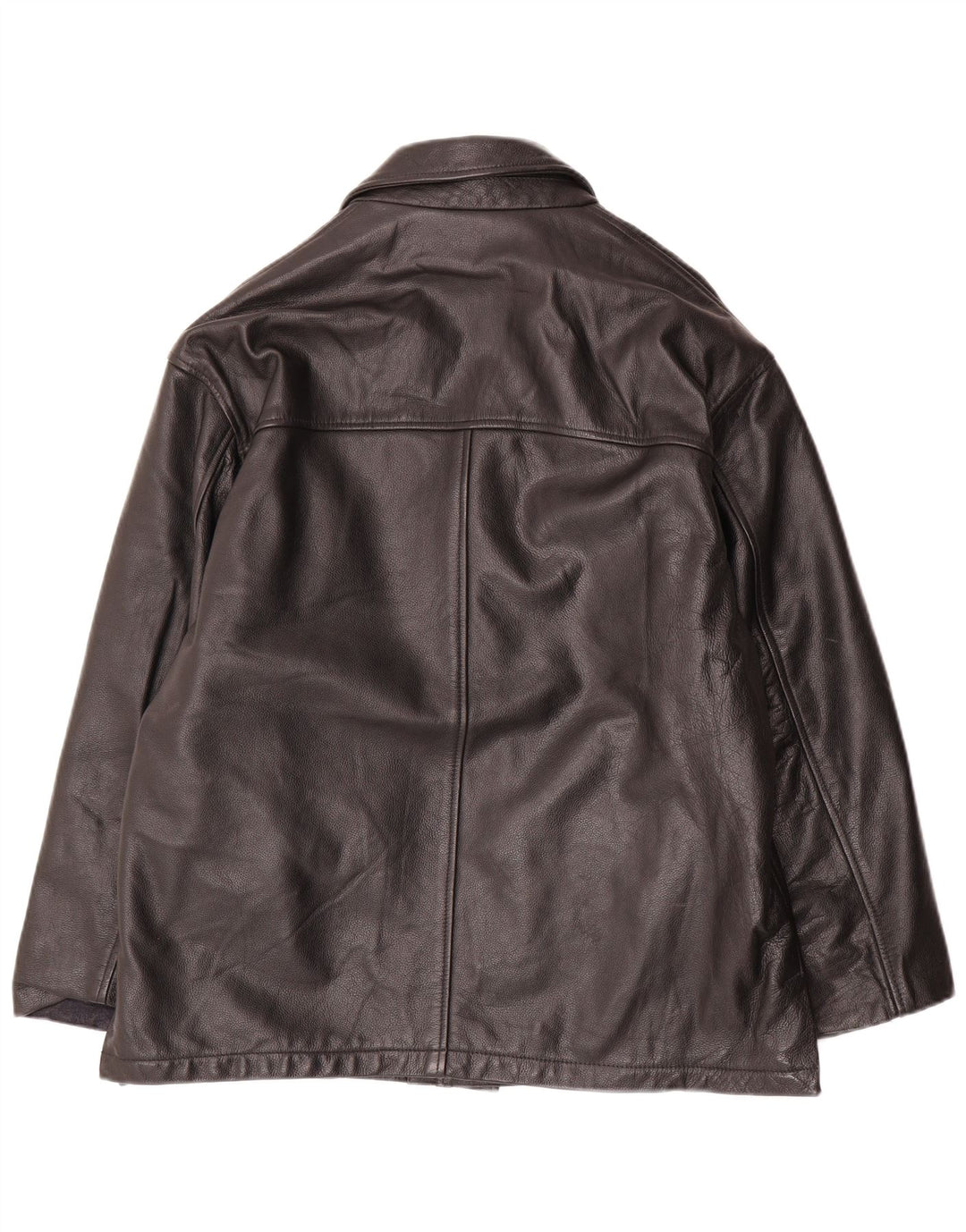 Jaqueta blazer masculina vintage de couro com 3 botões IT 48 couro preto médio