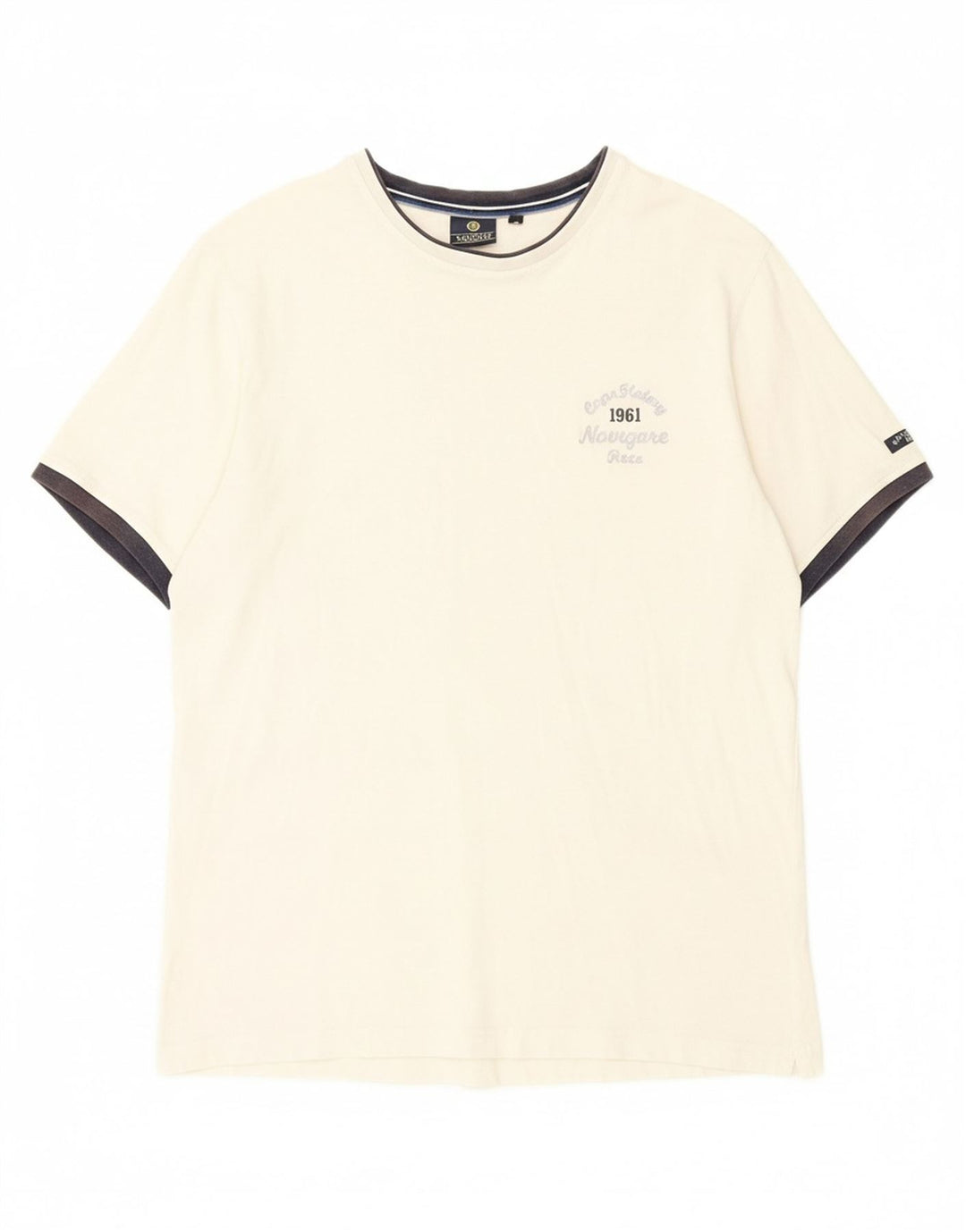 NAVIGARE Mens T-Shirt Top 2XL Off White Vintage Navigare and Second-Hand Navigare from Messina Hembry 