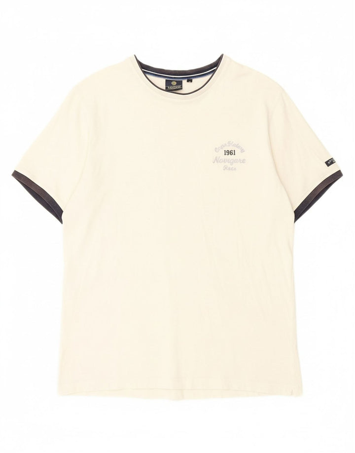 NAVIGARE Mens T-Shirt Top 2XL Off White Vintage Navigare and Second-Hand Navigare from Messina Hembry 