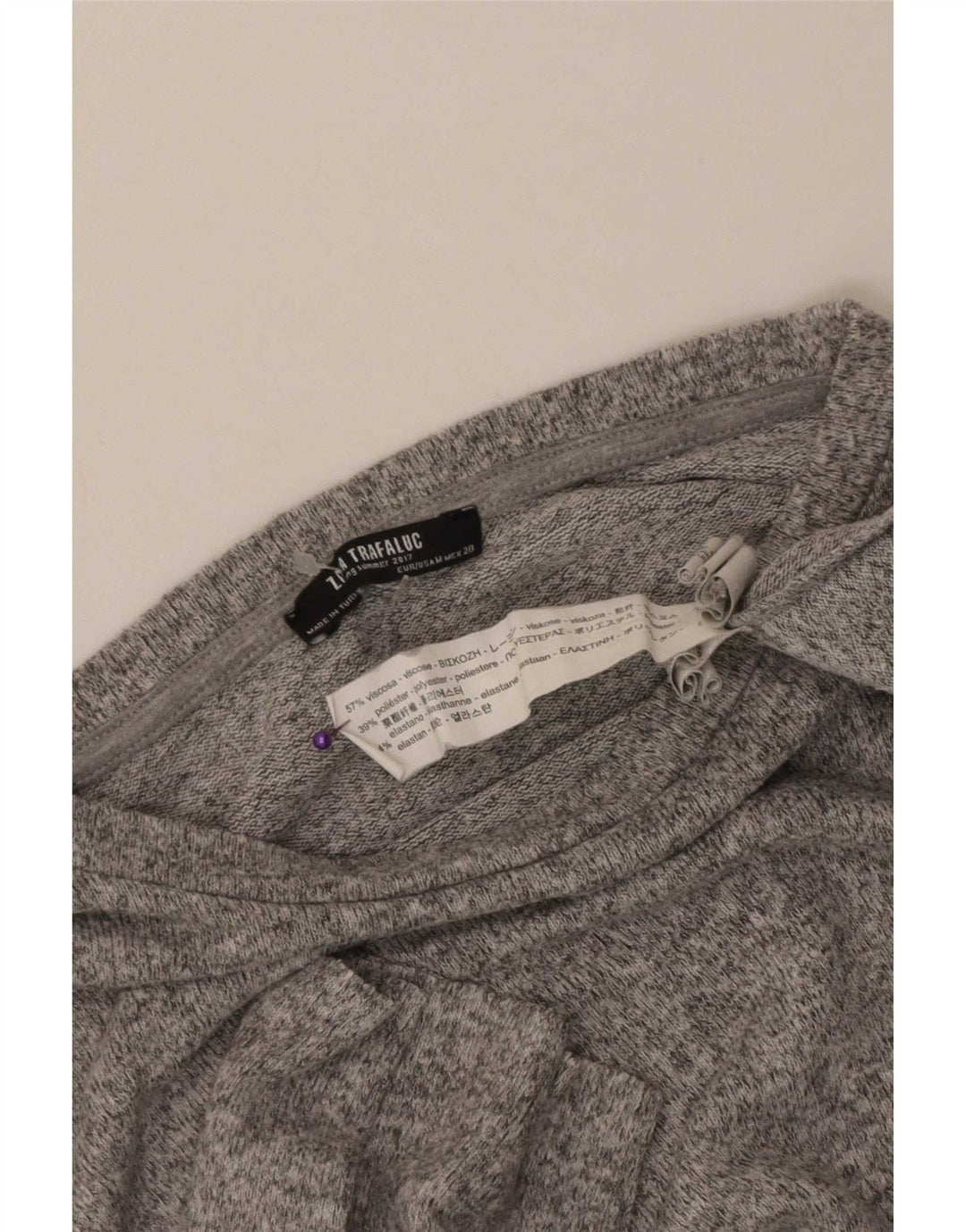 Zara Womens Trafaluc Oversized Top manga 3/4 Reino Unido 14 cinza médio manchado