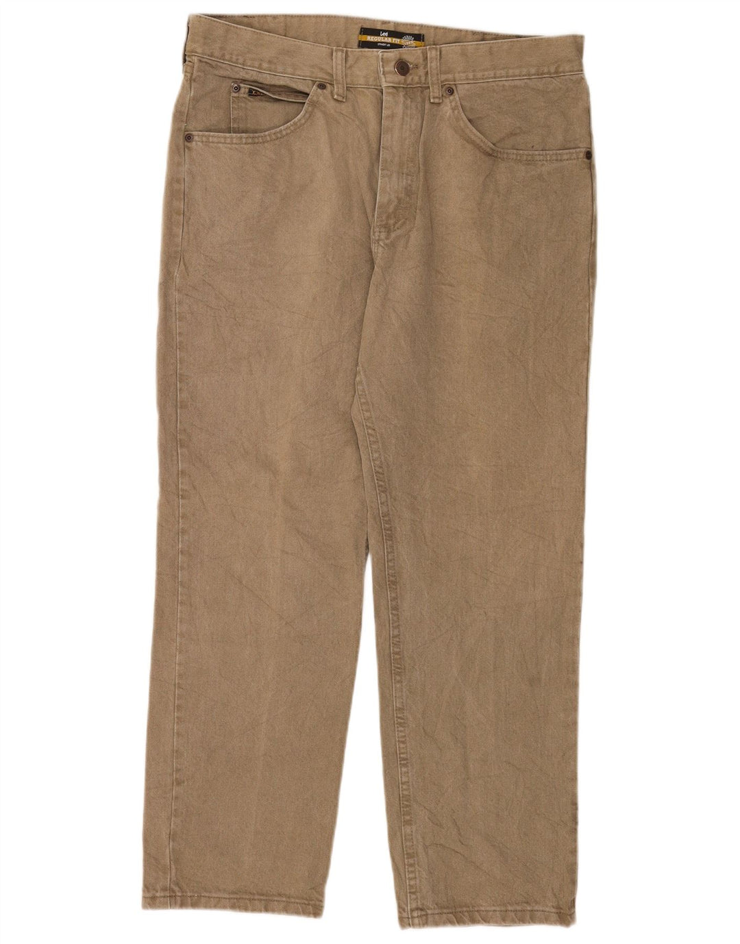Calça jeans reta masculina Lee Regular Fit W36 L29 algodão cáqui