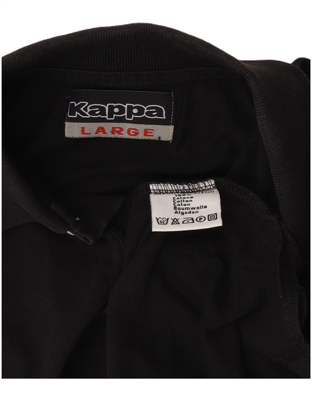 Camisa polo masculina Kappa grande algodão preto