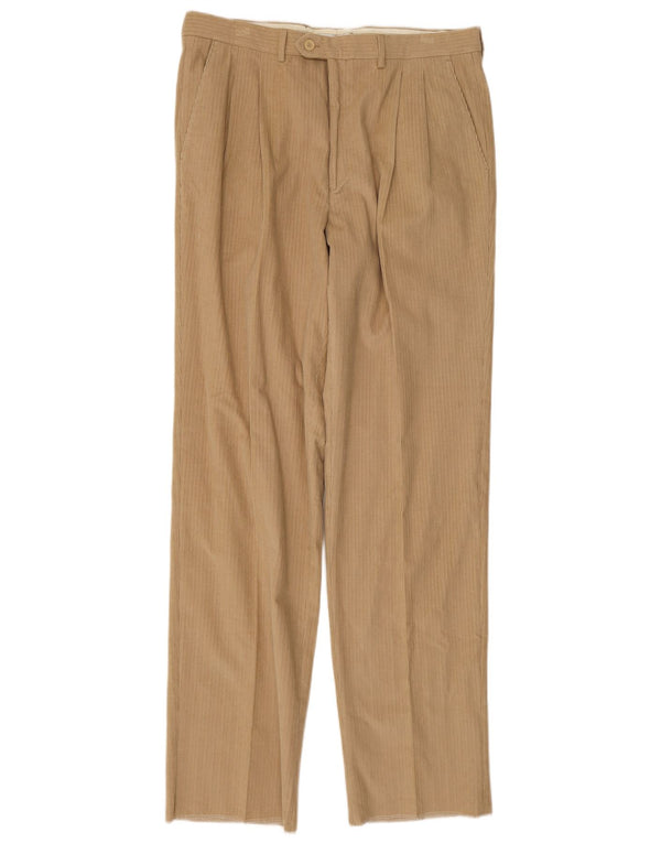 Gianfranco Ferre Mens Pegged Suit Calças IT 54 2XL W36 L36 Algodão Bege