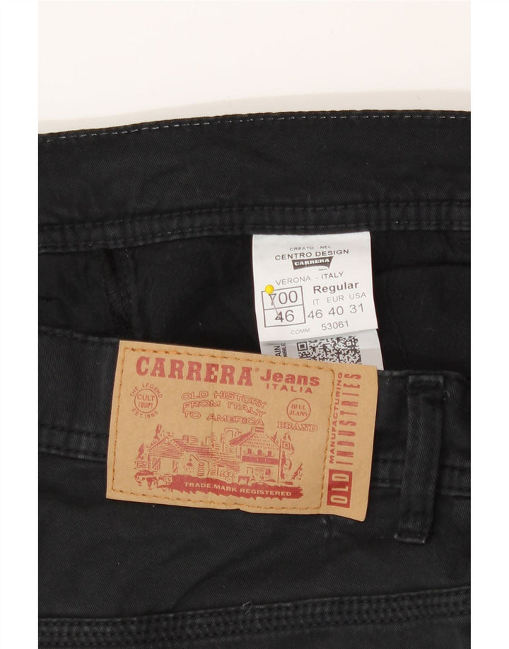 Carrera Mens Slim Jeans IT 46 Pequeno W31 L34 Algodão Preto
