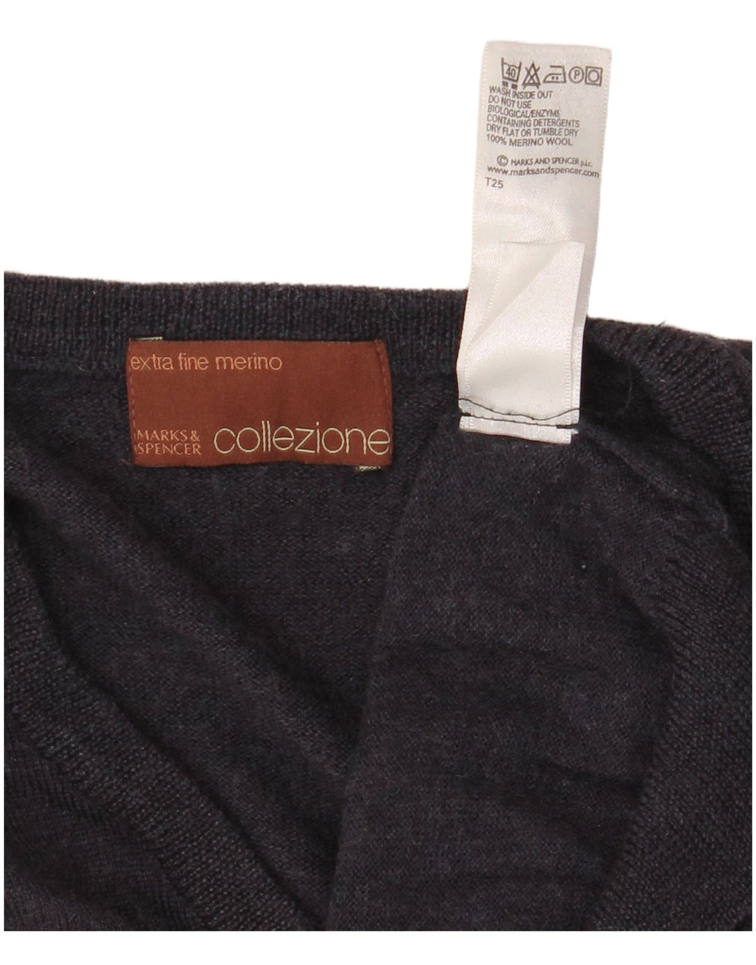 Regata masculina Marks & Spencer com colete XL em lã Merino azul marinho