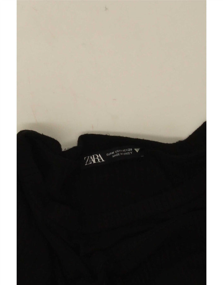 Blusa feminina Zara manga comprida top UK 12 médio preto