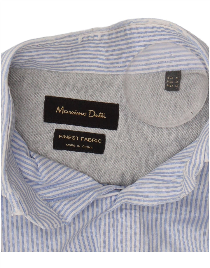 Camisa masculina MASSIMO DUTTI risca de giz azul médio