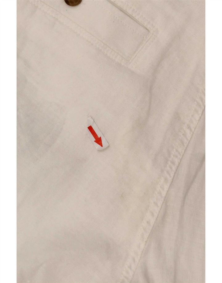 Calça chino reta masculina Marks & Spencer Blue Harbor W34 L29 branca