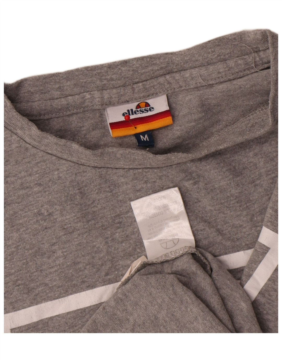 Ellesse Camiseta masculina gráfica Top algodão cinza médio