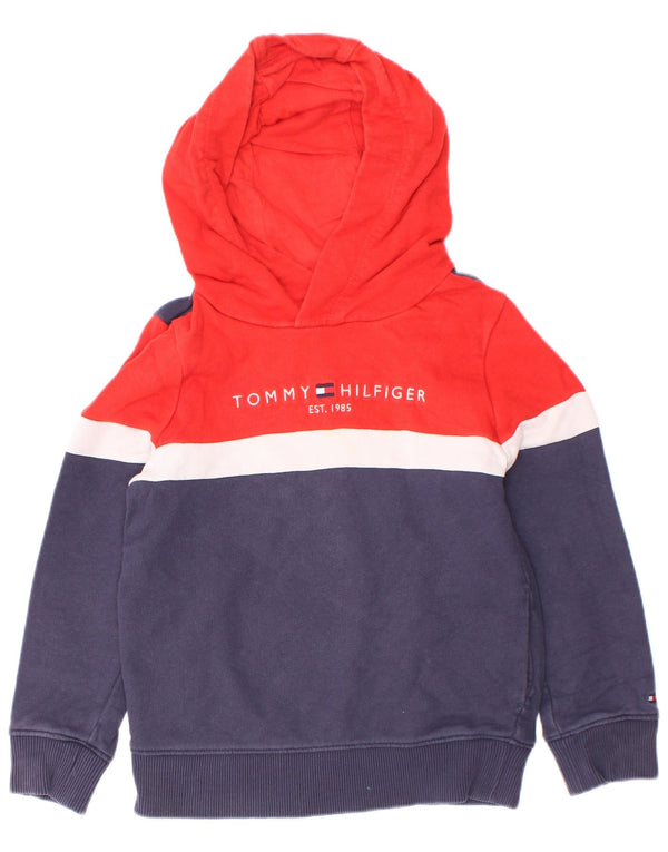 Tommy Hilfiger Meninos moletom com capuz gráfico 3-4 anos azul marinho bloco colorido
